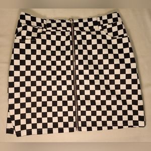 Twik mini skirt size large with silver zipper detail